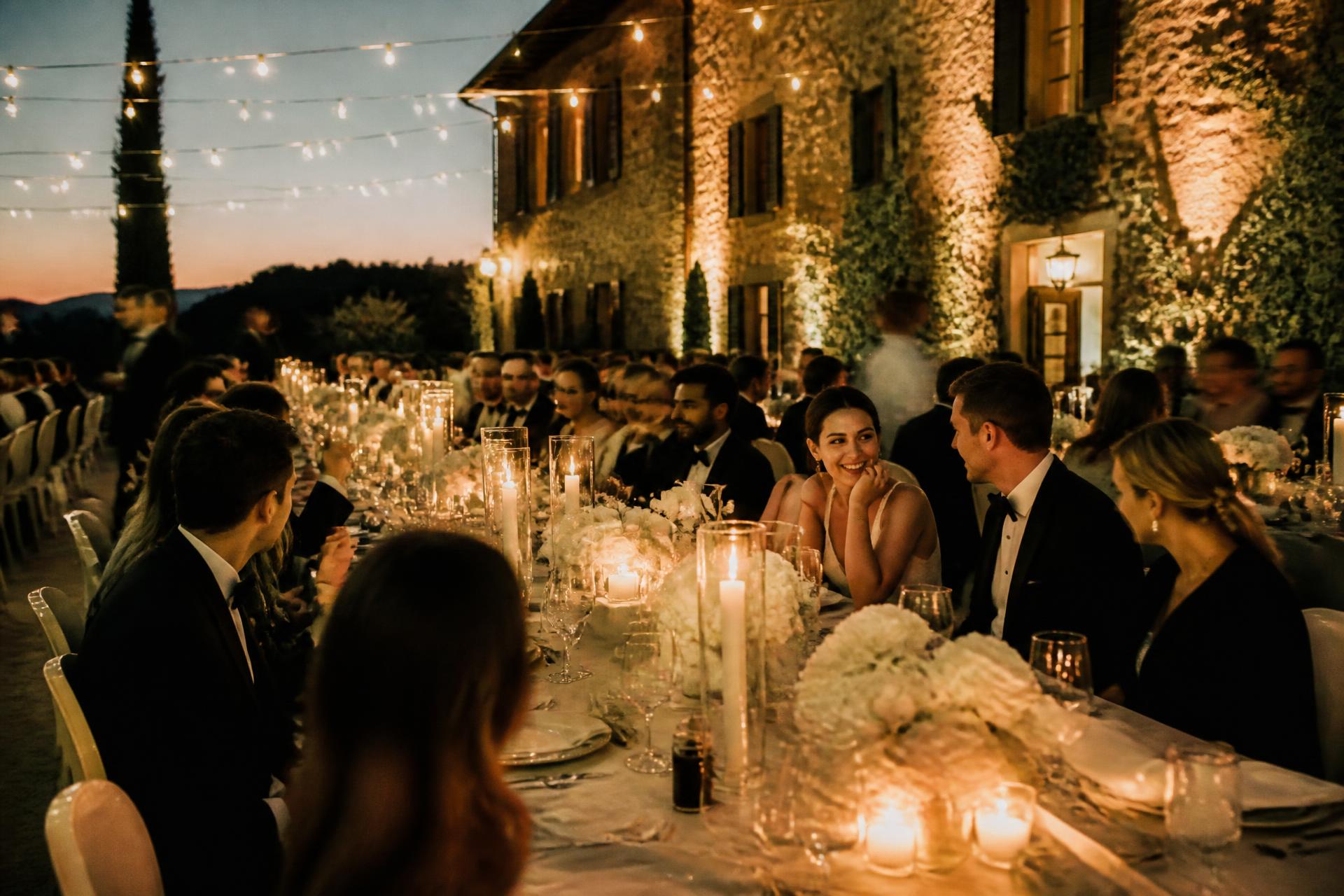 Recepção de casamento ao entardecer organizada pelo Weiler Carneiro Studio de Eventos